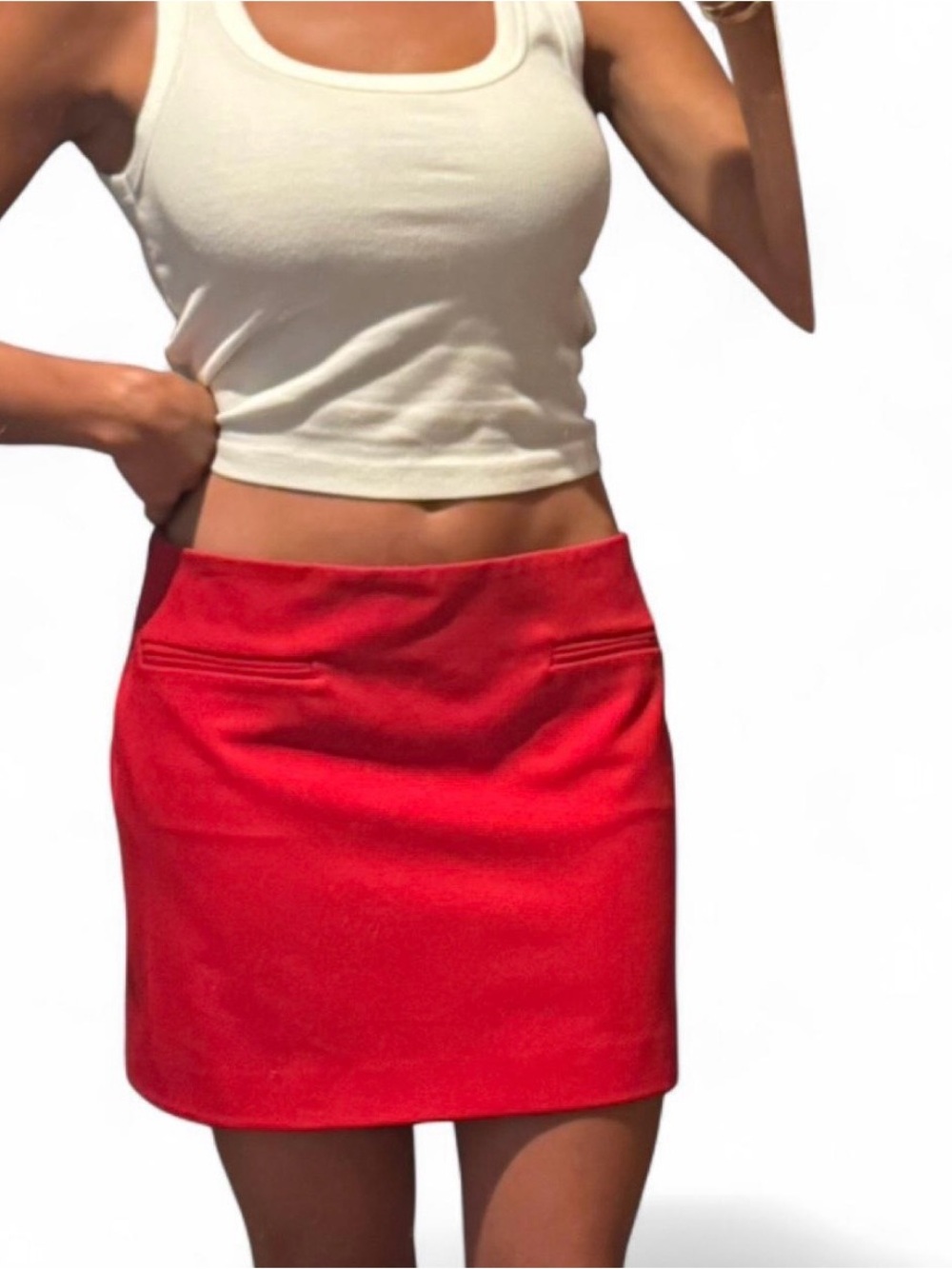 WAYF Red Mini Skirt